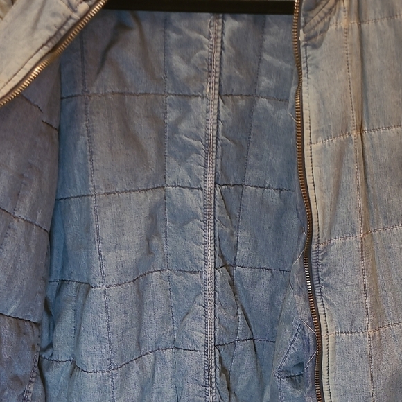 Free People Denim Blue  Quilted Jacket - Picture 8 of 9
